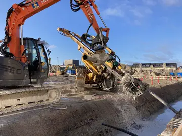 Anchoring work on the Operaparken project in Copenhagen by Bauer Spezialtiefbau