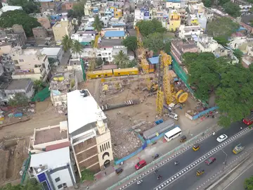 Diaphragm wall work for Chennai Metro construction by Bauer India